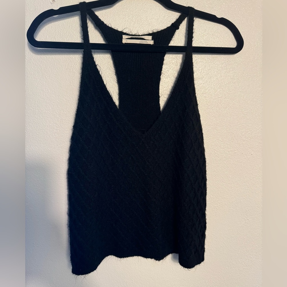 Anthropologie Racerback Sweater Tank - black